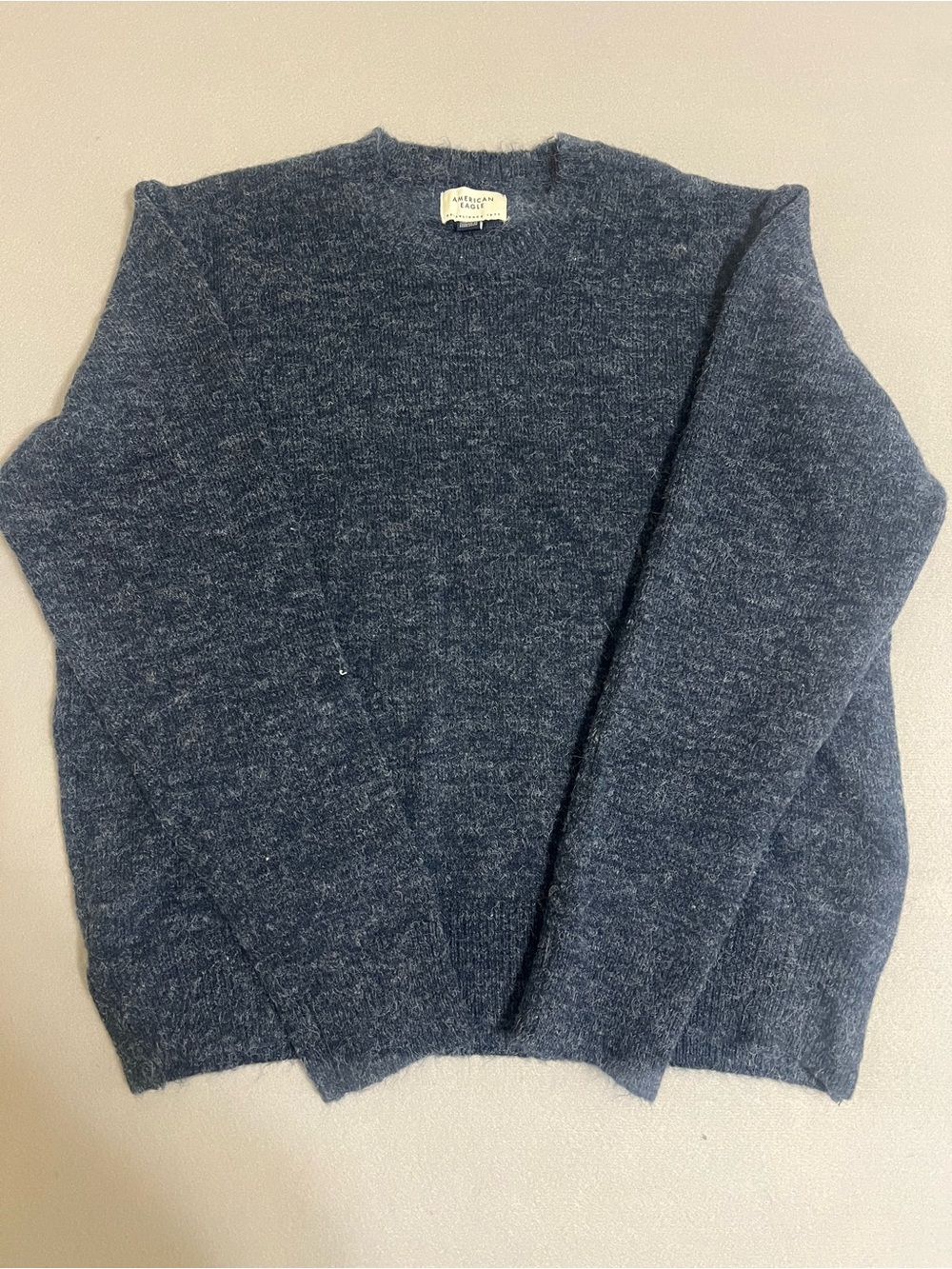 American Eagle Outfitters Men's Crewneck Sweater in Heathered Navy